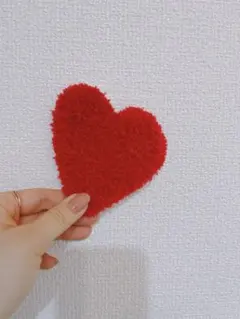 ハートコースター① ハンドメイド　パンチニードル　小物置き