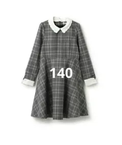 新品メゾピアノジュニア レース衿ワンピース 140