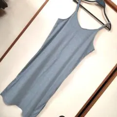セブンディズ サンディ リブ ロングキャミワンピース グレー M