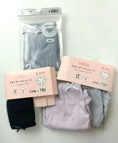 Lサイズ 4枚ショーツ ハニーズ 綿混 レギュラー コットン混