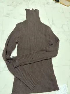 GRL タートルネックリブニットトップス[k8534v] ブラウンM