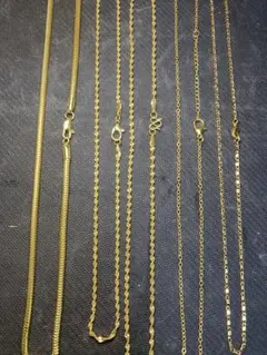 純金鍍金　24kgp ゴールドネックレスチェーン　まとめ売り　ベースネックレス