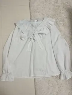 shangpin フリル付き ブラウス 長袖