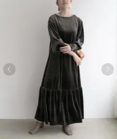 akina × FREAK'S ベロアマキシワンピース