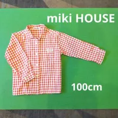 miki HOUSE 赤と白のチェック 長袖シャツ