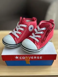 【美品】CONVERSE ベビーシューズ 14cm 赤 ハイカット