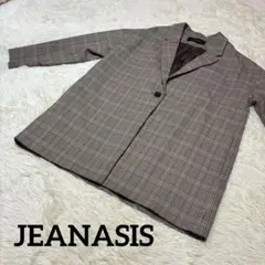 ジーナシスJEANASIS テーラードジャケット チェック柄　ブラウン　襟ありのサムネイル