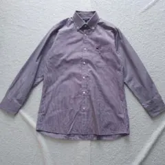 バーバリーロンドン ボタンダウンシャツ М パープル チェック