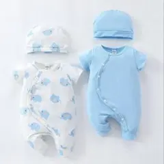 ロンパースセット ブルー
