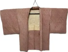 着物 羽織 総絞り 同中着 正絹 赤色と白の模様の羽織 身丈 77