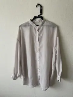 アズノウアズピンキー シアーシャツ ピンク 長袖 M ブラウス