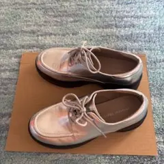 【美品】Oriental Traffic シルバー 厚底スニーカー　レースアップ