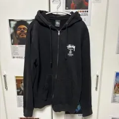 Stüssy ブラック ジップアップパーカー M