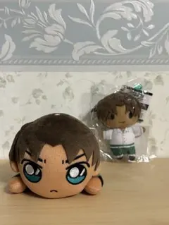 名探偵コナン 服部平次 寝そべりぬいぐるみ ぬいぐるみキーチェーン 2点