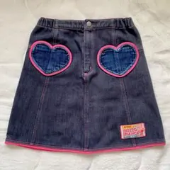 メゾピアノ　mezzo piano スカート　デニム　140 裏起毛　ハート