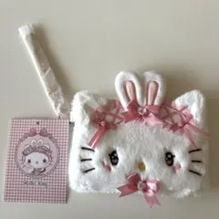 【新品】サンリオ キティ フェイス形 パスケース カードケース 夢リボン