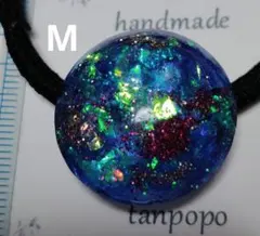 ヘアゴム　ハンドメイド　レジン　キラキラ　オーロラ　青色系　カラフル