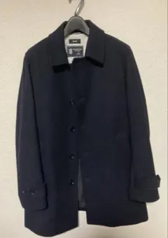 SHIPS SUPER 140'sウール コート　ネイビー Lサイズ