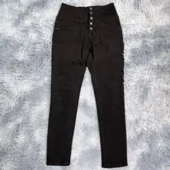 FREE'S MART【M】ハイウエストデニムパンツ　ブラック　薄手　レディース