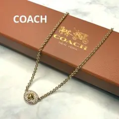 COACH ネックレス ゴールド ターンロック パヴェ 箱付 未使用品