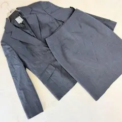コムサ セットアップスーツ 毛100% ダークグレー レディース ビジネス