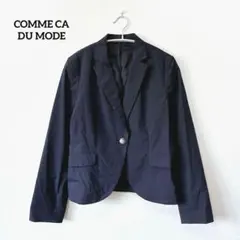 【コムサデモード】テーラードジャケット ネイビー ストライプ ビジネス 日本製