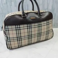 BURBERRY　バーバリー ボストンバッグ ノバチェック 大容量 ロゴプレートのサムネイル