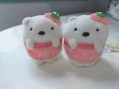 すみっコぐらし　しろくま　喫茶すみっコでいちごフェアてのりぬいぐるみ