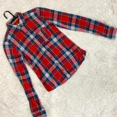HOLLISTER　ネルシャツ　長袖　チェック　赤　コットン　綿　S　178