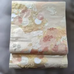 袋帯 花柄 金糸刺繍