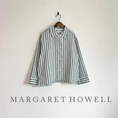 定価30800円 マーガレットハウエル 麻100% ラージチェックリネンシャツ
