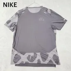NIKE ナイキ ランニングディビジョン Tシャツ 黒 L 総柄 吸汗速乾のサムネイル