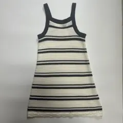 H&M ボーダー柄 ニットワンピース ノースリーブ