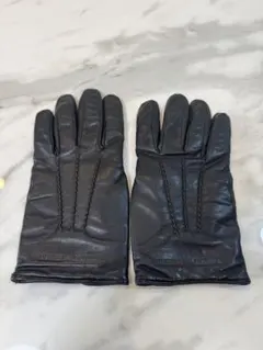 【新品タグ付】エンポリオアルマーニ レザー手袋 羊革 カシミヤ混裏地 Ｓ EMPORIO ARMANI (エンポリオアルマーニ) ラムレザー 裏ウール グローブ