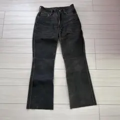 ✨BIGサイズW34✨ハーレーダビッドソン カウレザーパンツ 牛革 フレア 黒 ✨BIGサイズW34✨ハーレーダビッドソン カウレザーパンツ 牛革 フレア