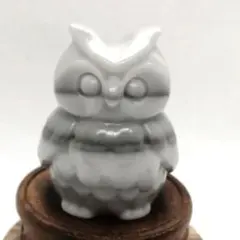 【新品】1-7 太極石のモノトーンのお洒落な重みもあるふくろう