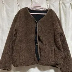 レトロガール　リバーシブル　ボアジャケット ブラウン