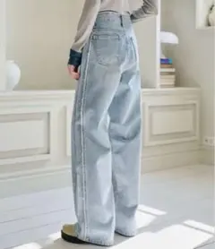 【最終値下げ】UNE MANSION サイドフリンジストレートデニムワイドパンツ