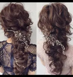 値下げ中♪小さめリーフ　小枝ヘッドドレス　ヘアアクセ　結婚式