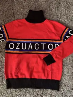 新品未使用韓国ゴルフセーターレディース タートルネックレッドフリーサイズ