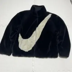 NIKE ナイキ ボアジャケット ファー ビックロゴ フルジップ M 黒