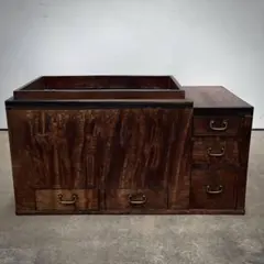 展示品火鉢関東長火鉢無垢材和モダン黒檀欅ケヤキ囲炉裏古民家