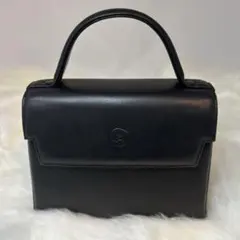 【美品】agnes b. アニエスベー 本革レザー ハンドバッグ ブラック