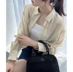 【one after another NICE CLAUP】ビジューシアシャツ