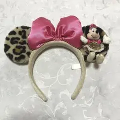 ミニー　ヒョウ柄　リボン　カチューシャ　ピンク　豹柄　レオパード　 TDR