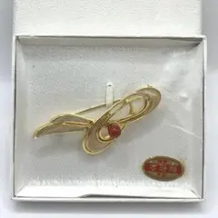 ❤️本珊瑚♡赤珊瑚❤️ブローチ ゴールド　天然　箱付き