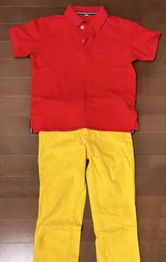 くまのプーさんなりきり赤Tシャツ黄色ズボン仮装コスプレポロシャツ衣装140150