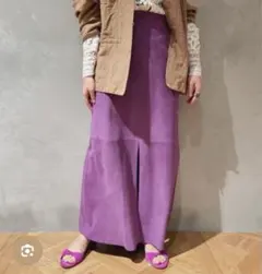 美品！IENA La Boucle イエナ羊革ロングスカート　本革　ゴートスキン