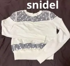 snidel スナイデル　シースルー ドット柄 チュール　長袖トップス　白