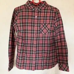ROPE ロペ 赤 黒 チェック 長袖シャツ 38サイズ Mのサムネイル